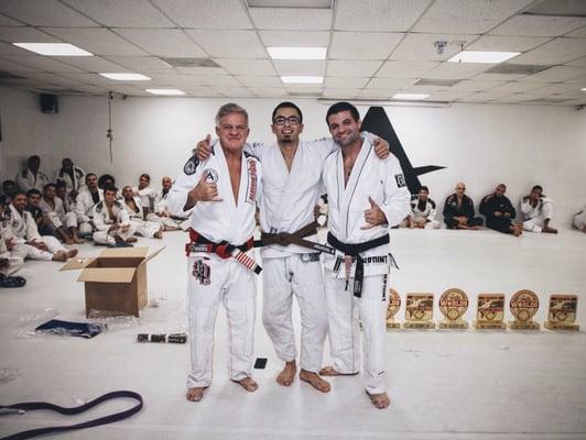 With Master Aloisio and Professor Joao, receiving my brown belt.