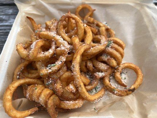 Garlic, Parm curly fries