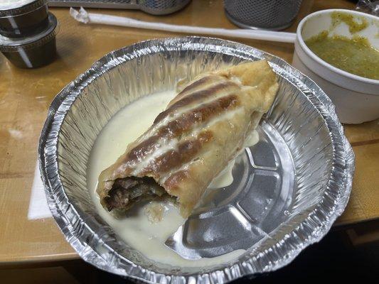 Steak chimichanga... I think