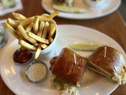 Crispy Buttermilk Chicken Sandwich with fries