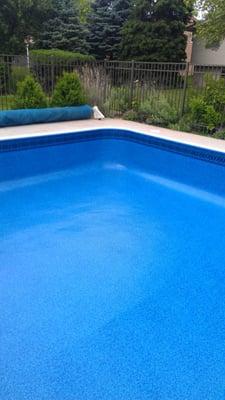 Here is a picture of my new liner installed in the spring of 2013. Neptune Pools built the pool and installed this new liner.