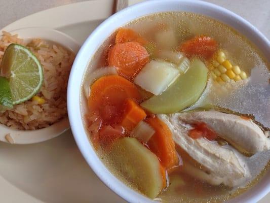 Chicken soup is light & delicious!