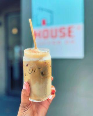 Iced oat milk latte!