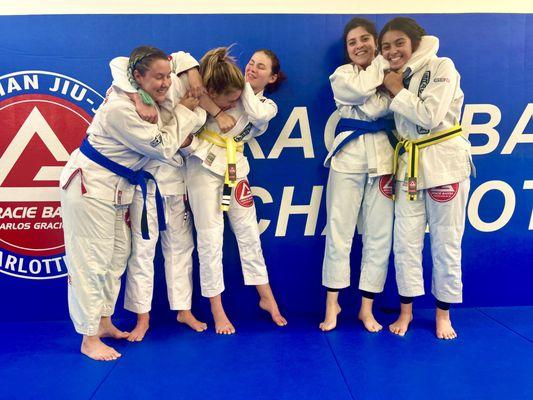 Experience the fun and camaraderie of women's jiu-jitsu at GB Charlotte! Train hard, laugh harder, and grow together.