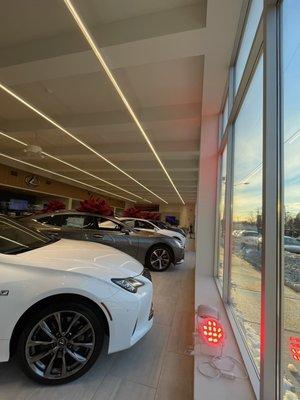 Inside dealership