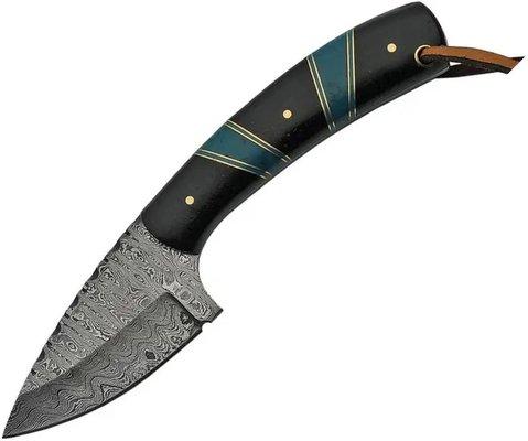 Damascus Turquoise Hunter Knife