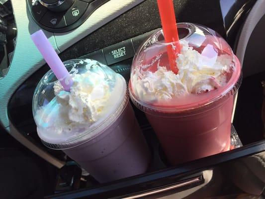 Taro boba & red velvet boba