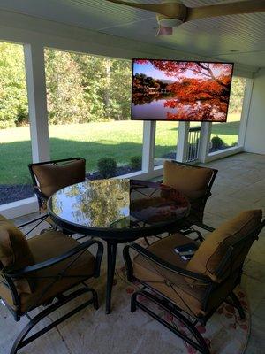 We are an authorized Samsung reseller.  Custom installation of the new Samsung Terrace on a full motion mount.