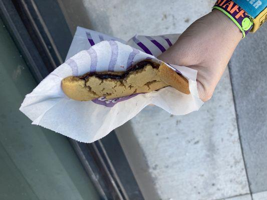 Peanut butter and jelly cookie.