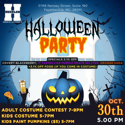 Halloween Party Oct. 30th!