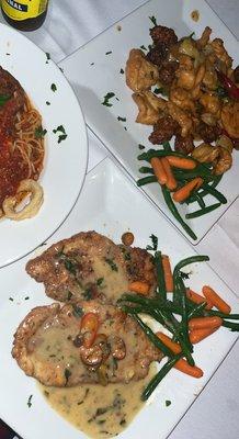 Chicken Scarp and chicken Florentine