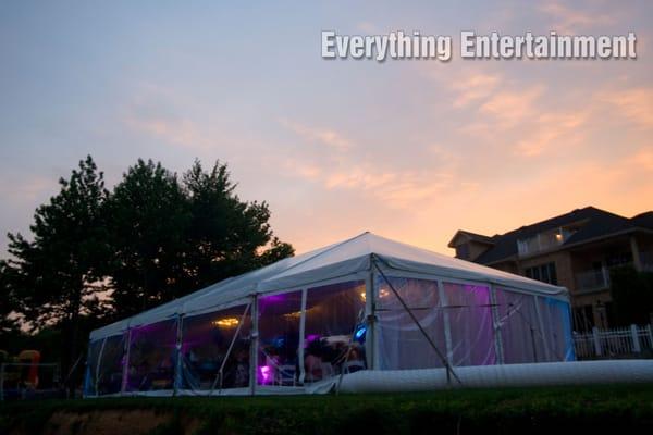 Backyard tent for Sweet Sixteen