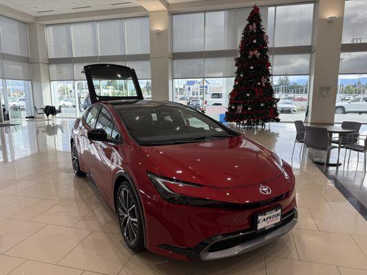 Good showroom with plenty of cars to look at indoors.