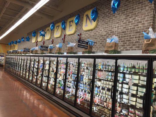 The frozen item shelves.