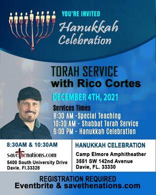 Rico Cortes Hebrew Roots Teaching, Torah Service & Hanukkah Celebration
 savethenations.com