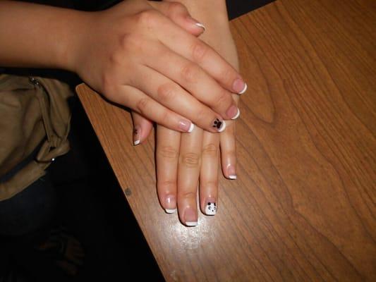 French tips with panda design