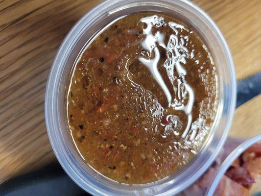 The sundried tomato vinaigrette.  Tangy, savory deliciousness and my new favorite dressing!