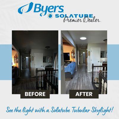 Solatube Tubular Skylight before and after