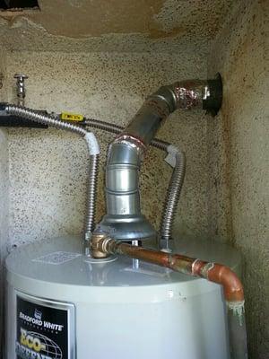 Repaired vent to water heater