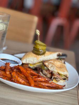 Cubano with sweet potato fries.