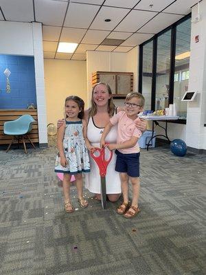 Lindsey Stewart with some of her swim students.