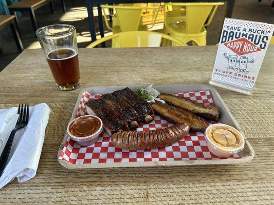 Ribs, pork belly, sausage