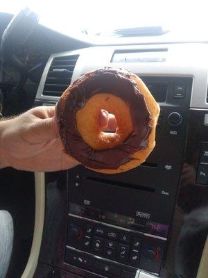 Who serves a donut like this!!?? They did! Smh