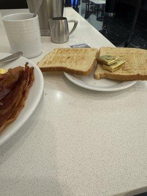 White toast and coffee