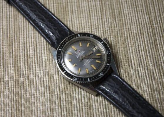 Vintage Waltham Bathyscaphe Dive watch repaired by Rees Watch Repair.