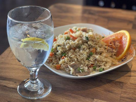 Thai fried rice with beef. Yum!