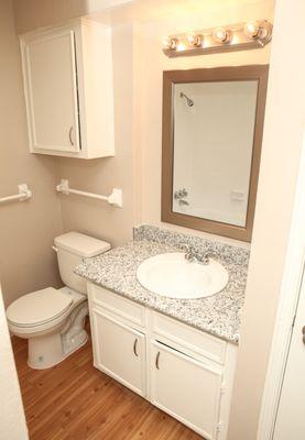 Bathroom With the Granite Countertop