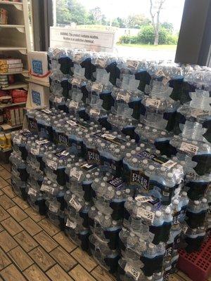 $4.99 for a case of water as of 10/6/18