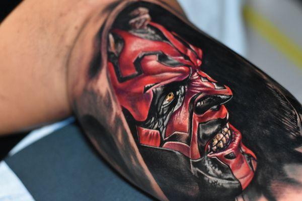 Darth Maul 
Artist: @adriangtattoo