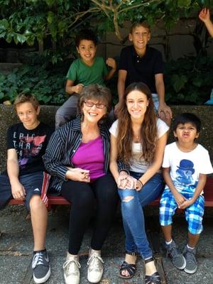 Judy with Kids on Camera Students in 2015.