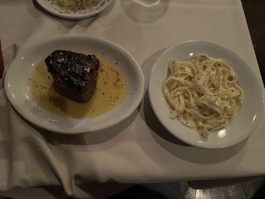 12oz filet with Alfredo