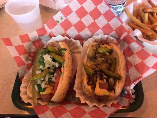 Chicago style hot dog and maxwell street hotdog is bomb