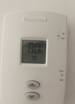 It's 66 degrees outside, AC not working despite having been reported almost 4 months ago, we're boiling at a constant 80 degrees in here.