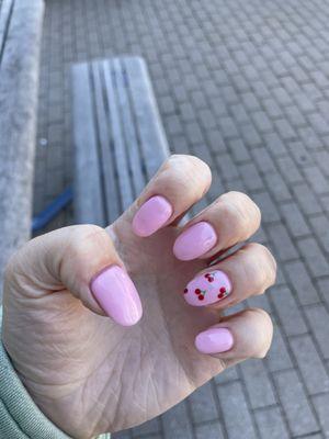 Acrylic gel with cherry design by Holly