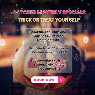 OCTOBER MONTHLY SPECIALS