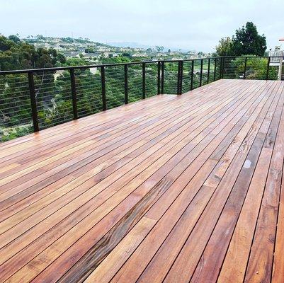 Tigerwood Decking / CRL Aluminum cable Railing