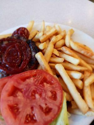 Burger with fries