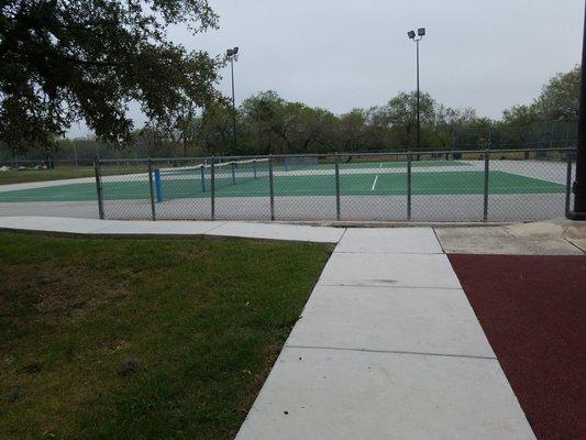 Two tennis courts.