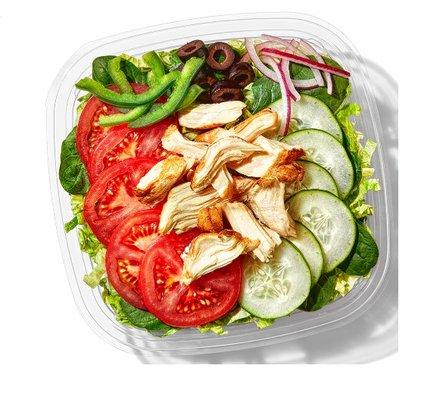 What Subway advertises a salad will look like.