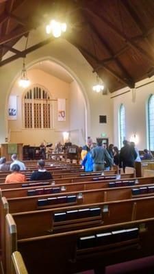 Inside chapel, between services