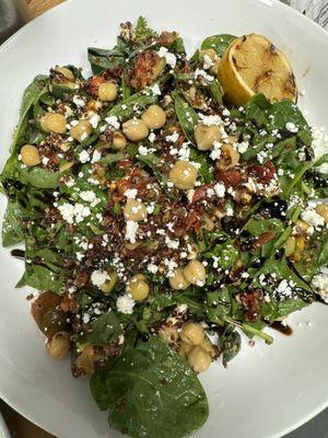 New!! Quinoa, and roasted vegetables with garbanzos and lemon vinaigrette super delicious and healthy!!