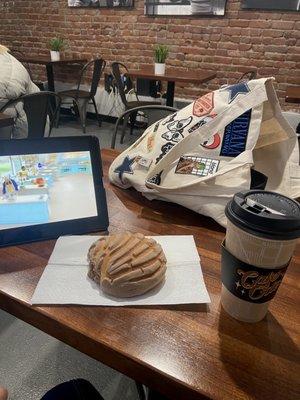 Eating my pan Dulce at a local cafe nearby :)