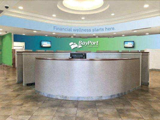 BayPort Credit Union branch interior view