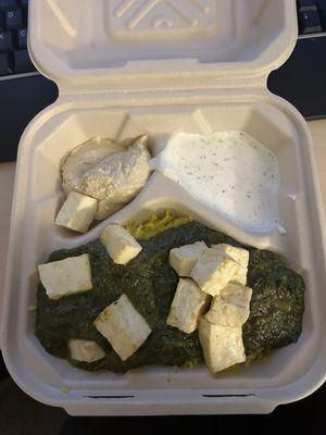 Saag Paneer Rice Box Special Lunch