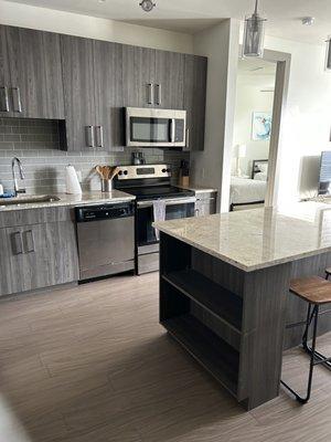 Kitchen area of apartment I stayed in.