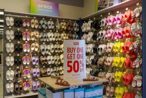 Shot of Popular Brand Section (I.e. Croc Shoe Wall)